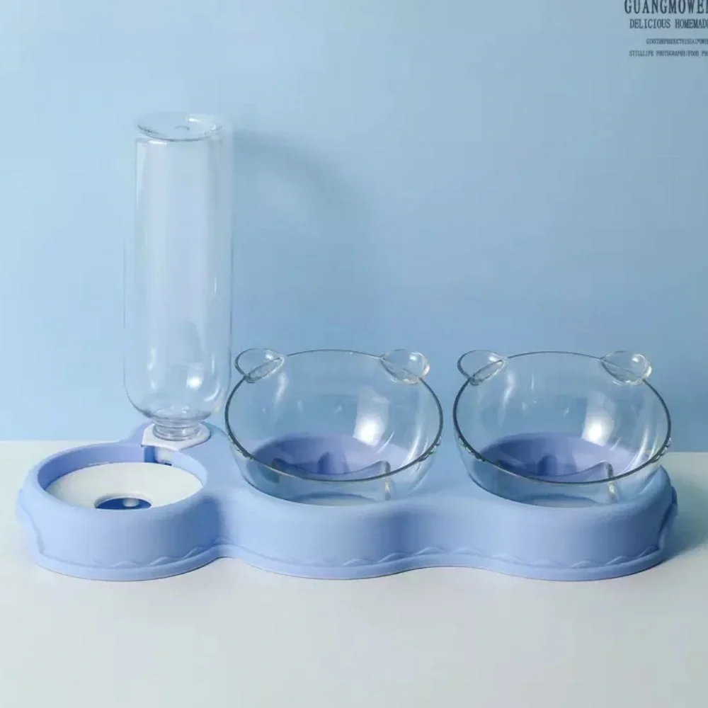 🌺HP🌈 Dog cat pet food water bowl 3 in 1 set feeder automatic water bottle Bear